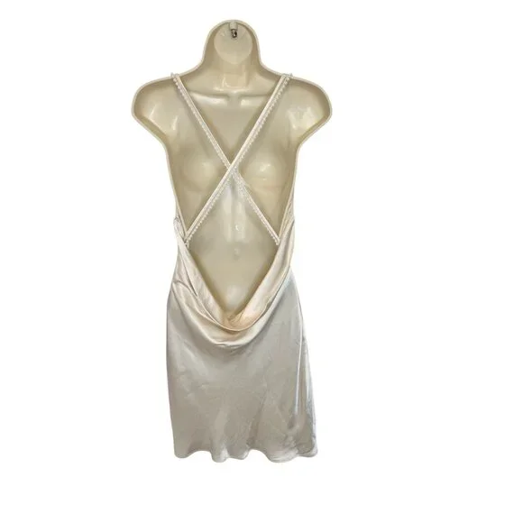 Lovers and Friends Boa Mini Dress Ivory with Pearl Straps NWT - Size S